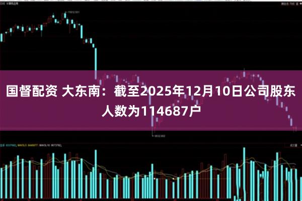 国督配资 大东南：截至2025年12月10日公司股东人数为114687户